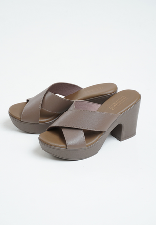 BTS -Crossover heel wedge | Coffee