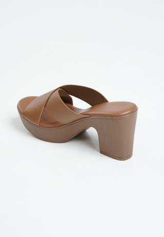 BTS -Crossover heel wedge | Brown